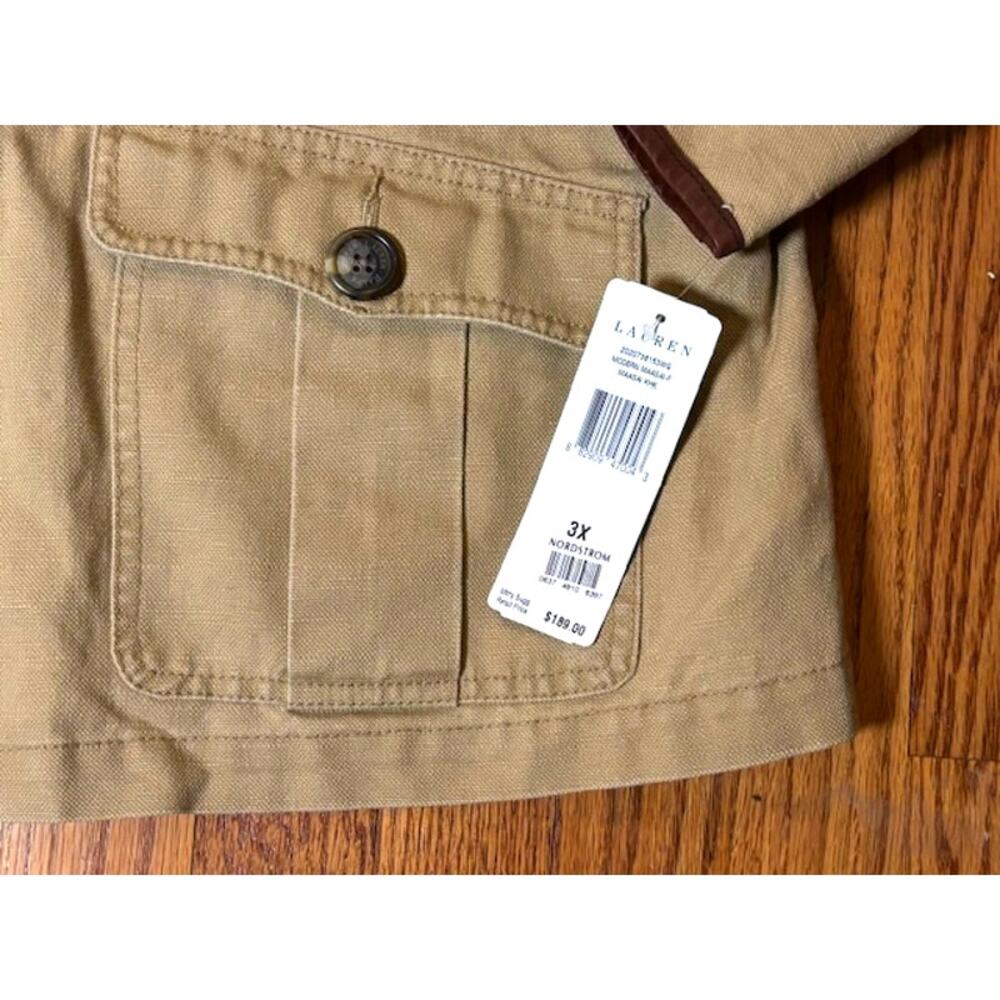 NWT Lauren Ralph Lauren Woman Modern Maasai Khaki Safari Coat 3X Cabincore - Picture 3 of 4